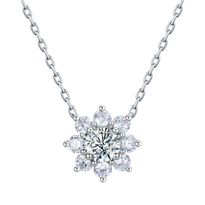 0.98ct Moissanite Snowflake Pendant Necklace – Sparkle in Every Flake