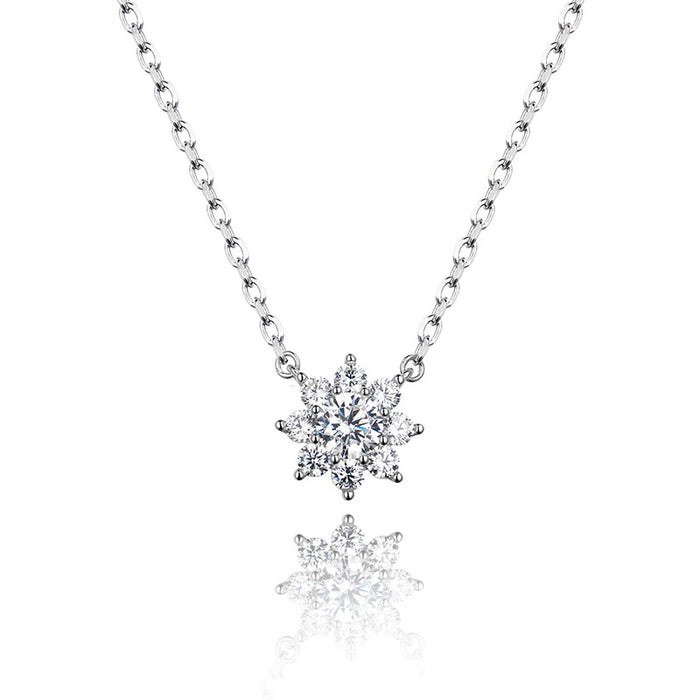 0.98ct Moissanite Snowflake Pendant Necklace – Sparkle in Every Flake