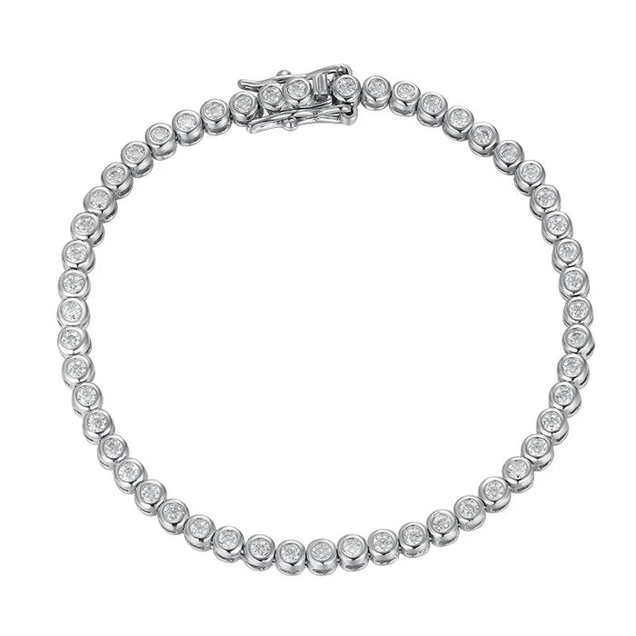 2.4ct / 6.5 inches Moissanite Bezel Tennis Bracelet – Milky Way Dream