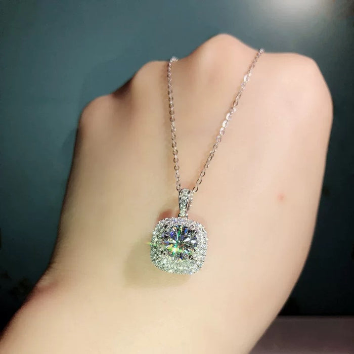 2ct Moissanite Pendant Necklace – Brilliant & Bold Elegance