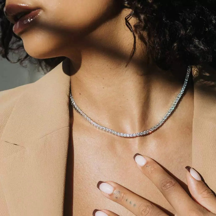 Long Moissanite Tennis Chain