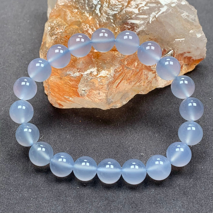 Blue Chalcedony Bead Bracelet