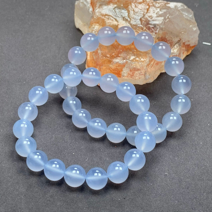 Blue Chalcedony Bead Bracelet