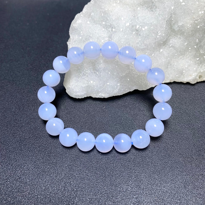 Blue Chalcedony Bead Bracelet