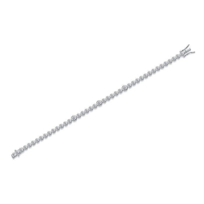 Round Bezel Moissanite Tennis Bracelet – Classic Luxury in Every Link