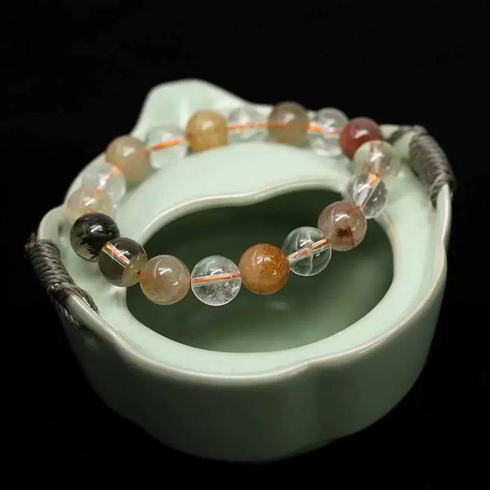 Rutilated Quartz Bead Bracelet