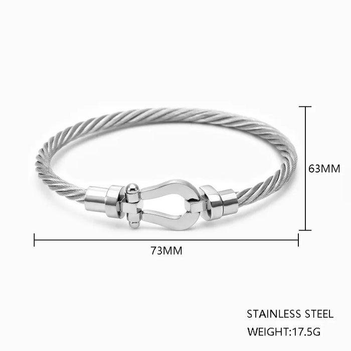 Men’s Stainless Steel Cable Bracelet – Industrial Clasp Design