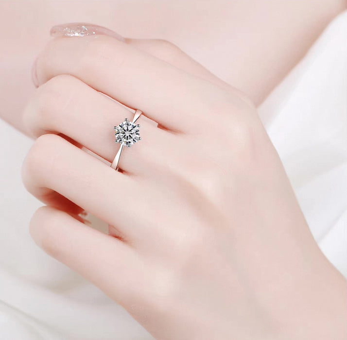1 Carat Moissanite Women Solitaire Ring – Elegant & Timeless