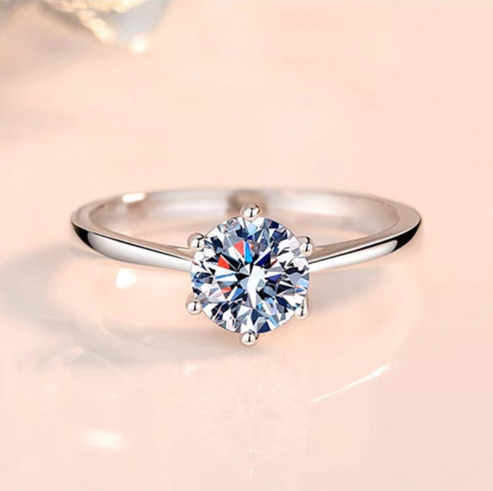 1 Carat Moissanite Women Solitaire Ring – Elegant & Timeless