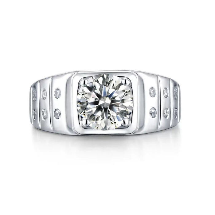 2 Carat Moissanite Ajustable Ring for Men – Luxury in Simplicity