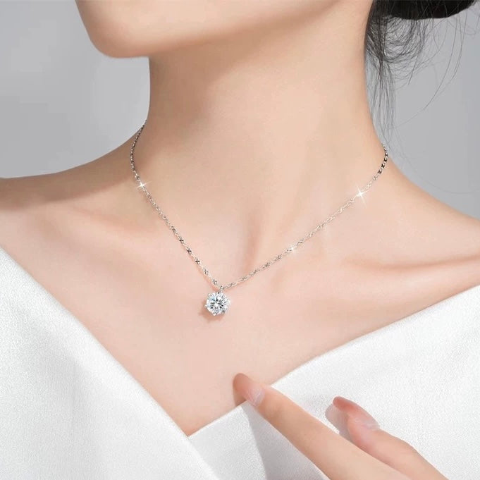 2ct Moissanite Necklace in Sterling Silver – Simple, Chic, Stunning