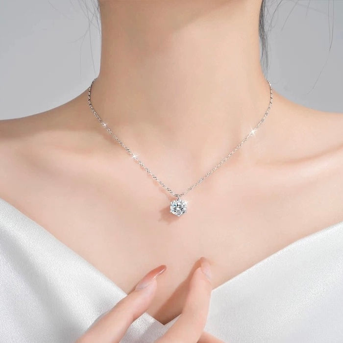 2ct Moissanite Necklace in Sterling Silver – Simple, Chic, Stunning