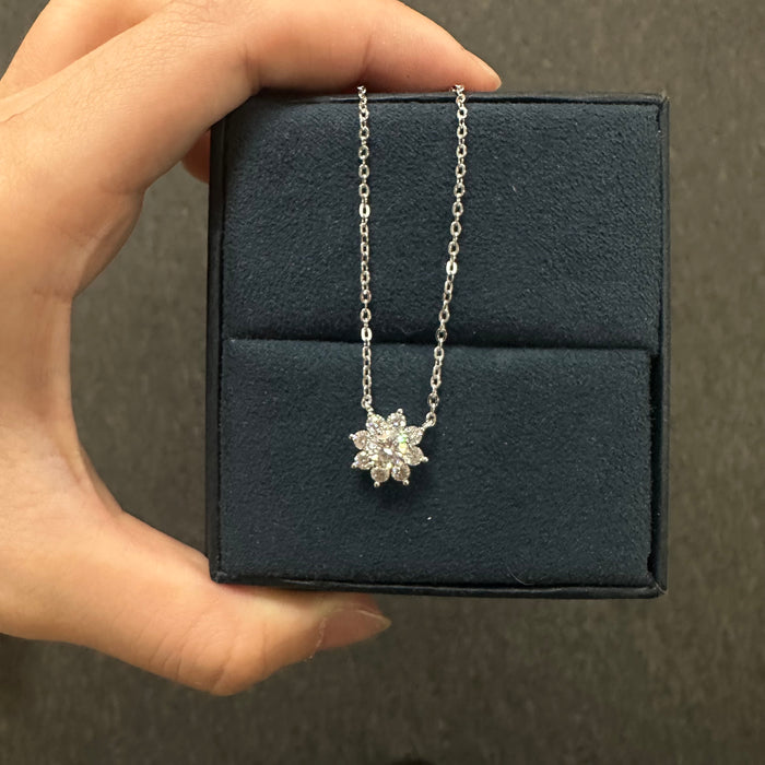 0.98ct Moissanite Snowflake Pendant Necklace – Sparkle in Every Flake